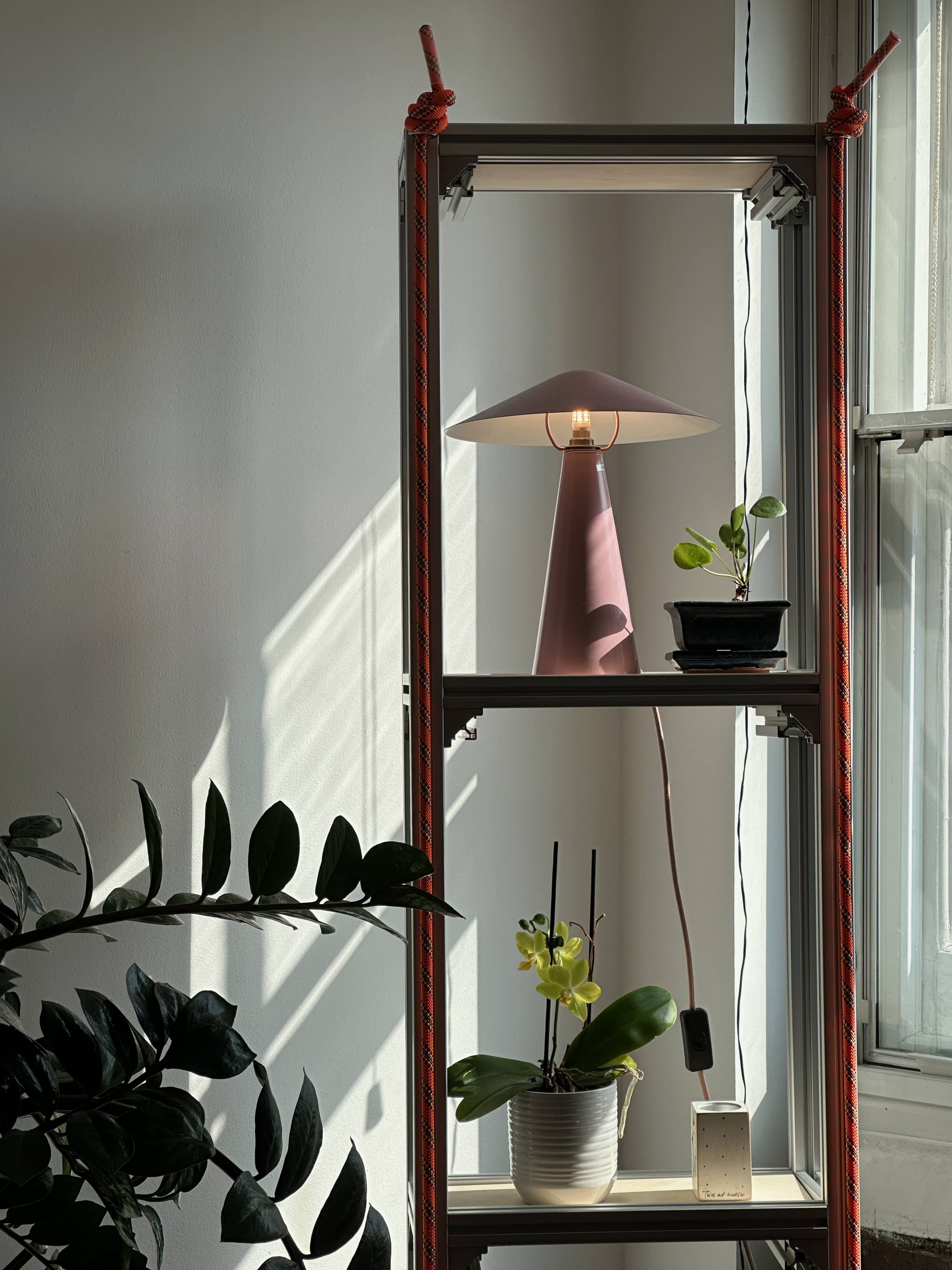Extrusion Shelving Unit, assembled in living room
