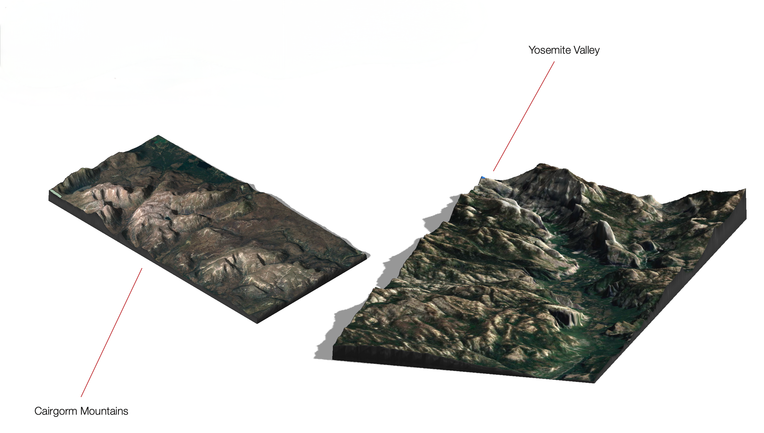 Terrain models generated from map data