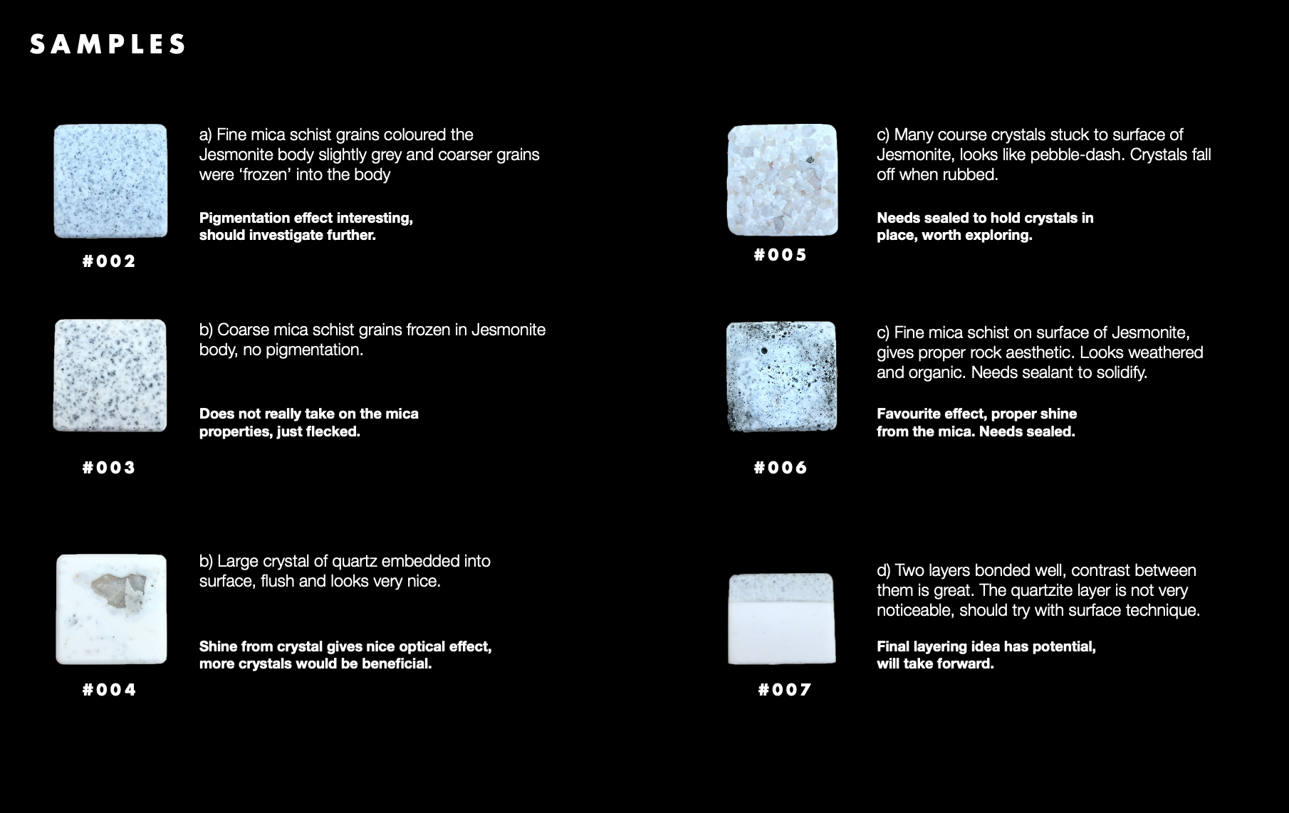 Jesmonite and aggregate experiments